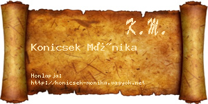 Konicsek Mónika névjegykártya